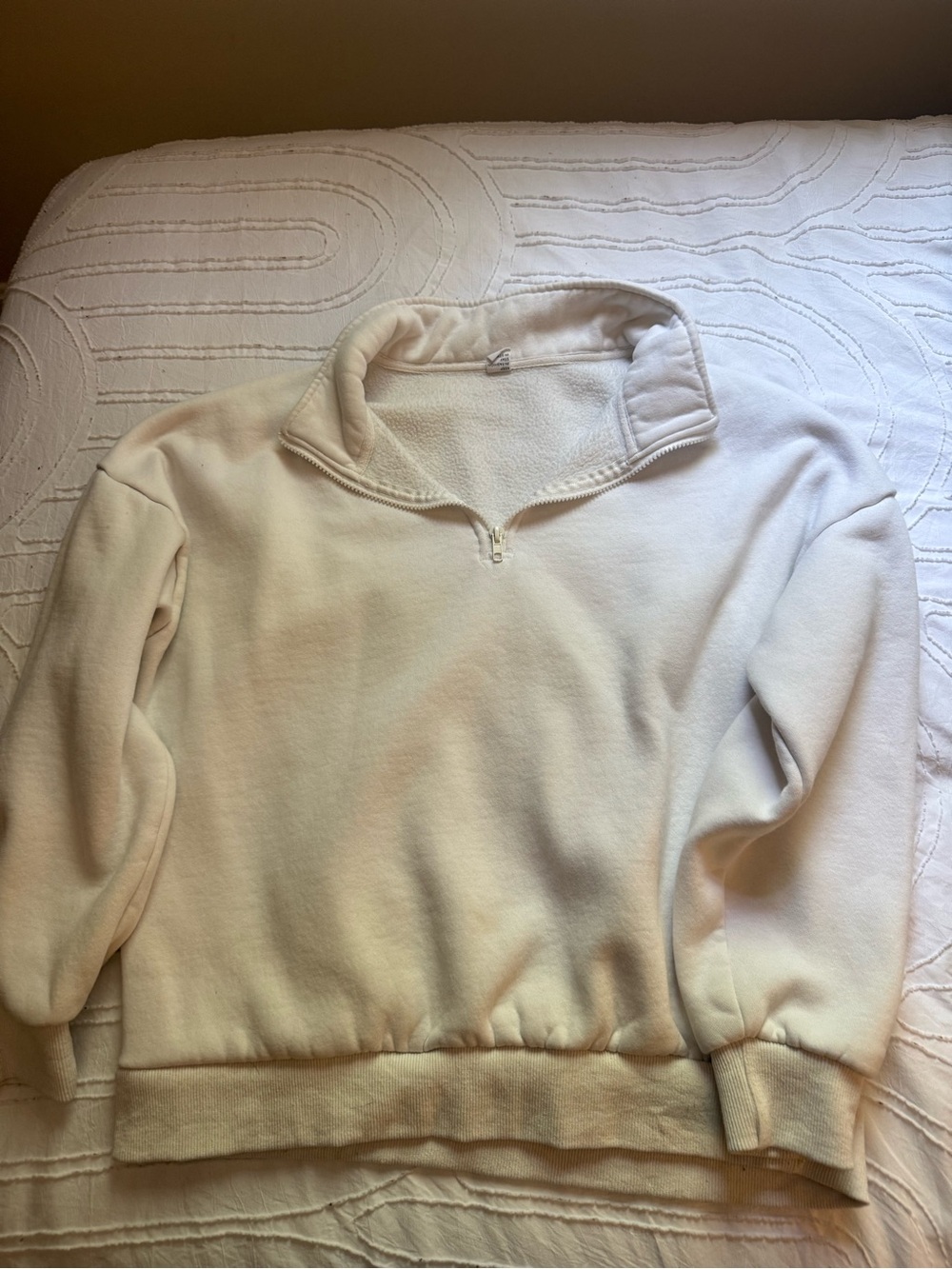 Amazon Cream Half-Zip Crewneck Sweater and Sweatpants set